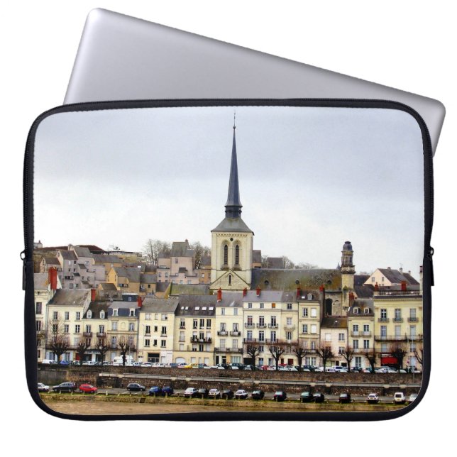 Capa Para Notebook Bolsa de laptop da Cena do Rio Saumur (Frente)