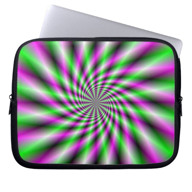 Capa Para Notebook Bolsa de laptop da roda de neon rotativa (Frente)