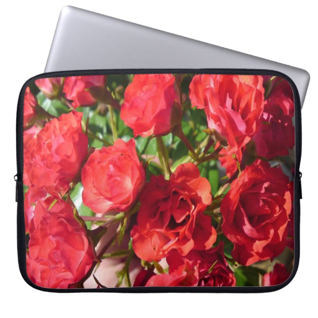 Capa Para Notebook Bolsa de laptop da ventoinha do Rosa vermelha (Frente)