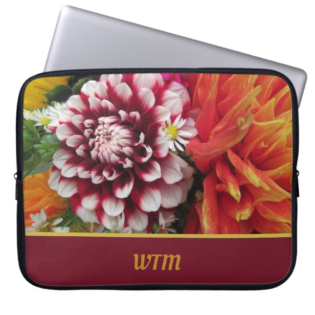Capa Para Notebook Bolsa de laptop Dahlia Personalizada Negrito com I (Frente)