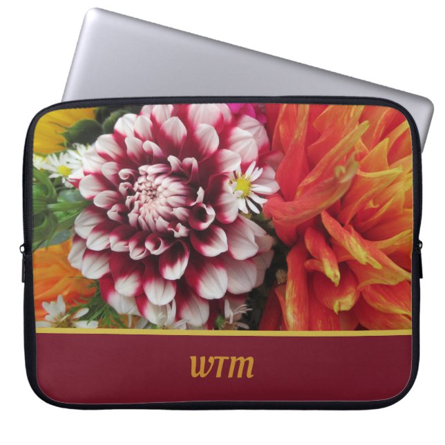 Capa Para Notebook Bolsa de laptop Dahlia Personalizada Negrito com I (Frente)