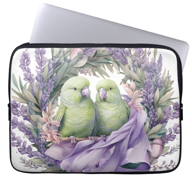 Capa Para Notebook Bolsa de laptop das aves lavandas (Frente)