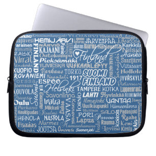 Capa Para Notebook Bolsa de laptop das cidades da Finlândia