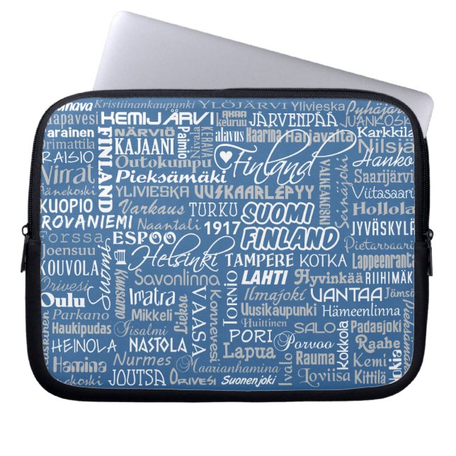 Capa Para Notebook Bolsa de laptop das cidades da Finlândia (Frente)