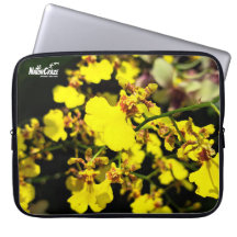 Bolsa de laptop das Flores Orquídeas Amarelas da N