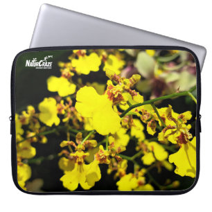 Capa Para Notebook Bolsa de laptop das Flores Orquídeas Amarelas da N