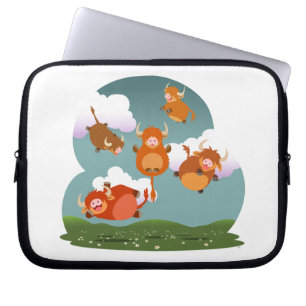 Capa Para Notebook Bolsa de laptop das Vacas Terrestres Flutuantes de
