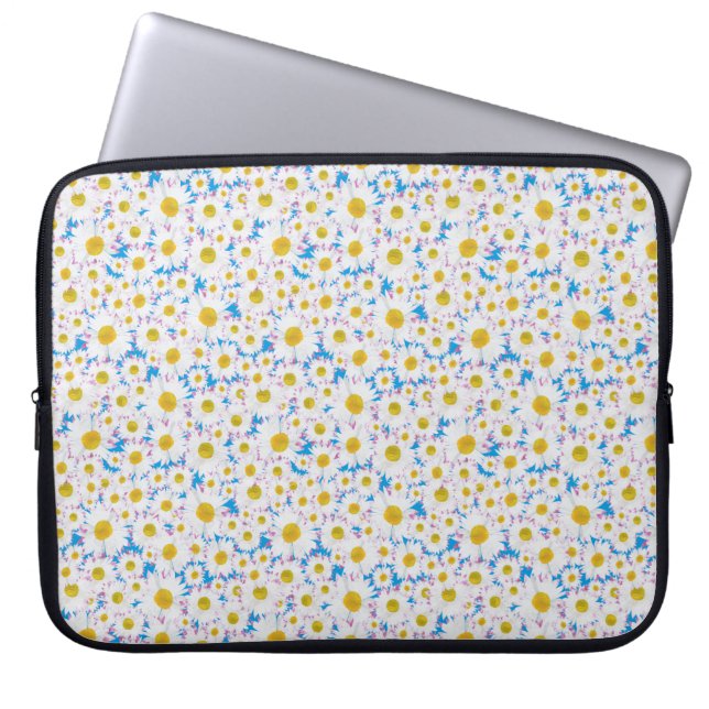 Capa Para Notebook bolsa de laptop de 15 polegadas: Ditzy White Daisi (Frente)