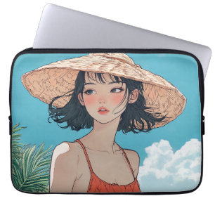 Capa Para Notebook Bolsa de laptop de animação da Summer Beach