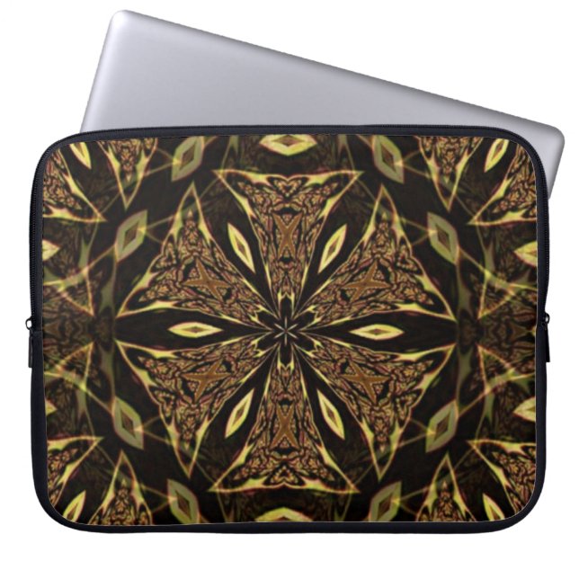 Capa Para Notebook Bolsa de laptop de arte Abstrato castanha (Frente)