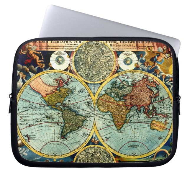 Capa Para Notebook Bolsa de laptop de Arte do Mapa Mundial Antiquado (Frente)