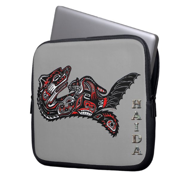Capa Para Notebook Bolsa de laptop de Arte Indígena Americana Haida O (Frente Esquerda)