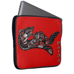 Capa Para Notebook Bolsa de laptop de Arte Indígena Americana Haida O