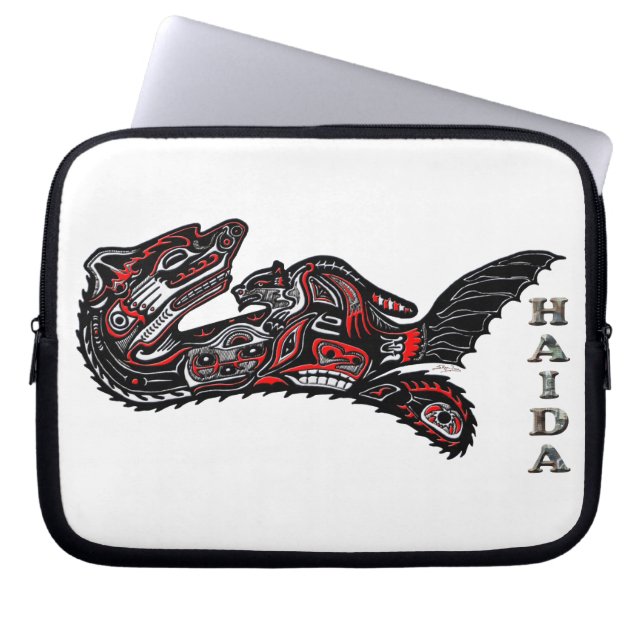 Capa Para Notebook Bolsa de laptop de Arte Indígena Americana Haida O (Frente)