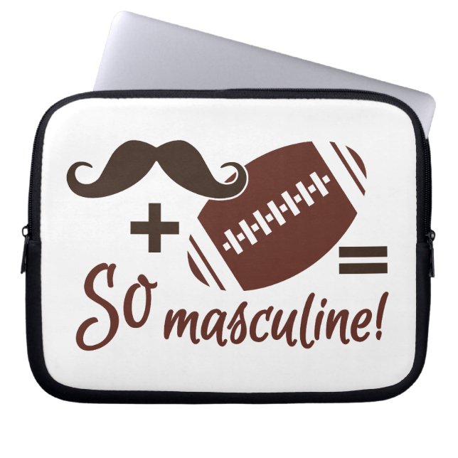 Capa Para Notebook Bolsa de laptop de bigode e futebol (Frente)