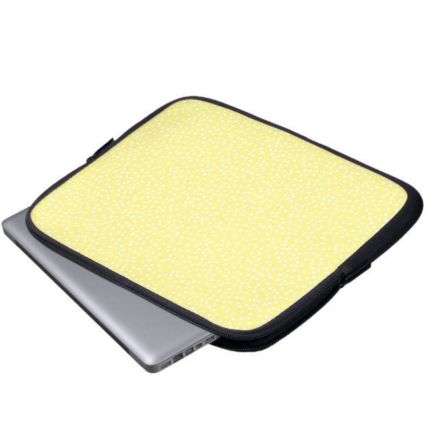 Capa Para Notebook bolsa de laptop de bolinhas amarelo-claro (Frente Inferior)