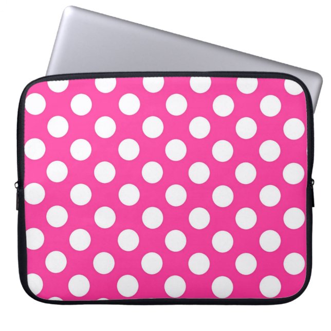Capa Para Notebook Bolsa de laptop de Bolinhas rosa (Frente)