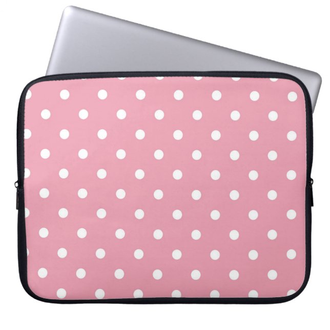 Capa Para Notebook Bolsa de laptop de Bolinhas rosa Rosa (Frente)