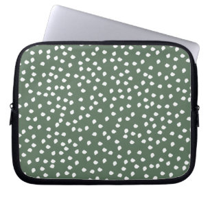 Capa Para Notebook bolsa de laptop de bolinhas verde-azeitona