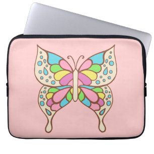 Capa Para Notebook Bolsa de laptop de borboleta rosa