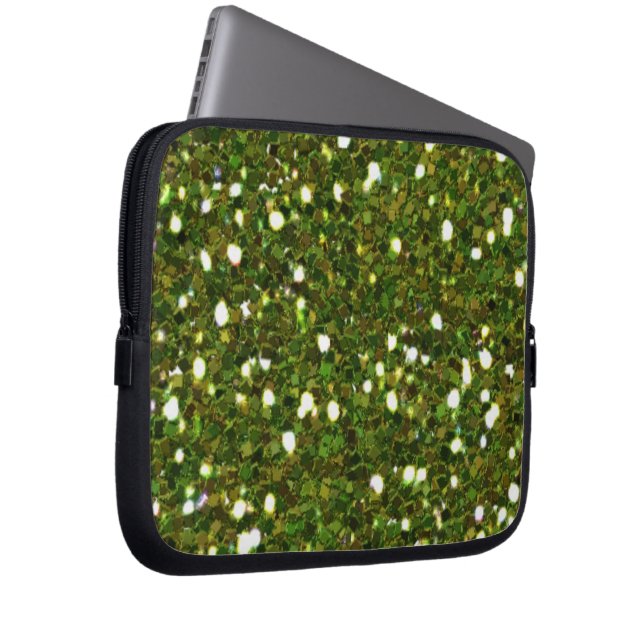 Capa Para Notebook Bolsa de laptop de brilhos verdes (Frente Esquerda)