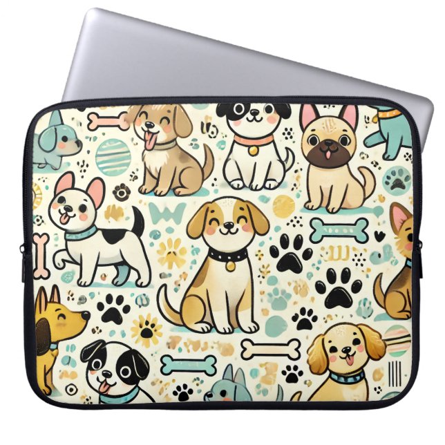 Capa Para Notebook Bolsa de laptop de Cachorro Adorável (Frente)
