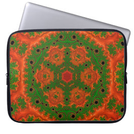Capa Para Notebook Bolsa de laptop de Caleidoscópio Laranja e Verde