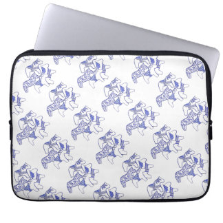 Capa Para Notebook Bolsa de laptop de cavalos brancos e azuis