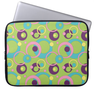 Capa Para Notebook Bolsa de laptop de Círculos Verdes Funky