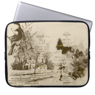 Capa Para Notebook Bolsa de laptop de Colagem Cênnica Sepia