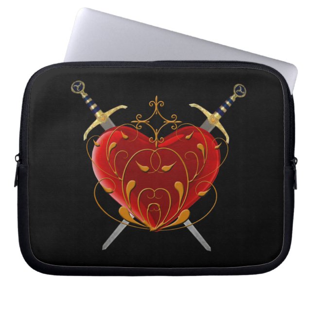Capa Para Notebook Bolsa de laptop de Coração e Daggers (Frente)