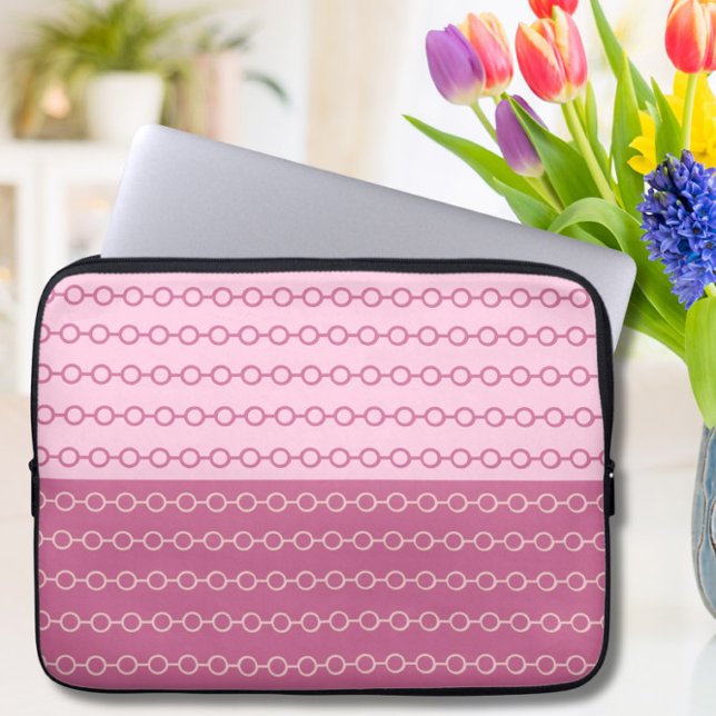 Capa Para Notebook Bolsa de laptop de Corrente Rosa Moderna (Criador carregado)