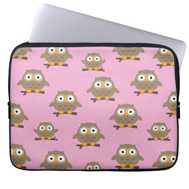 Capa Para Notebook Bolsa de laptop de corujas (Frente)