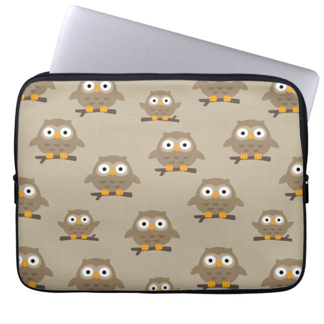 Capa Para Notebook Bolsa de laptop de corujas (Frente)