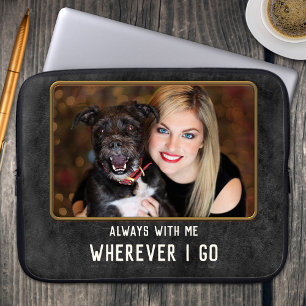 Capa Para Notebook Bolsa de laptop de couro da família Pet de fotos