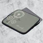 Capa Para Notebook Bolsa de laptop de Dragonflies Verdes<br><div class="desc">Proteja o seu laptop enquanto estiver em movimento com este design de manga que atrai um trio de libélulas e dentes-de-leão contra um fundo colofal em verde-sábio. O texto personalizável permite alterar fontes,  alterar cores e tamanhos de texto conforme desejar. Personalize você mesmo ou faça um presente de excelente.</div>