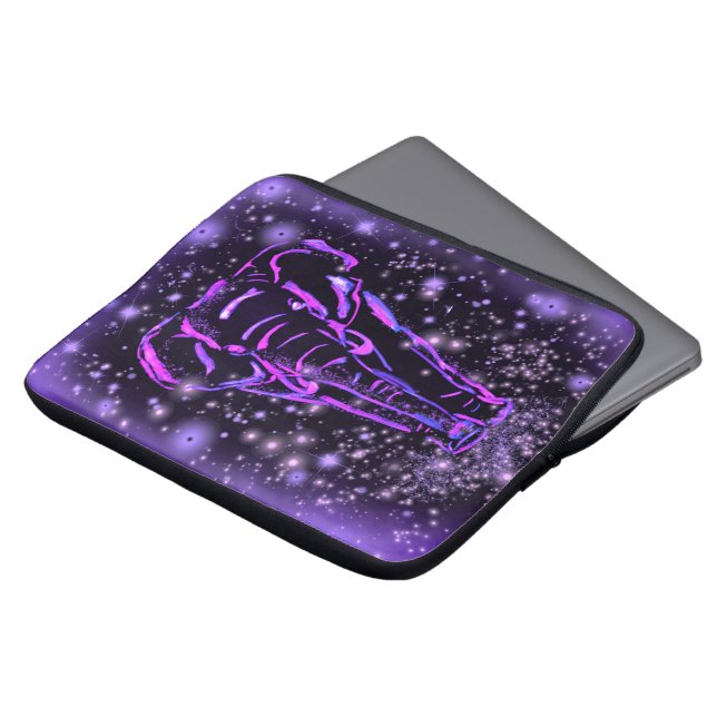 Capa Para Notebook Bolsa de laptop de elefante roxo (Frente Topo)