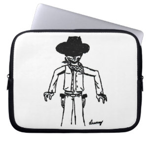 Capa Para Notebook Bolsa de laptop de esboço do cowboy