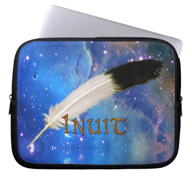 Capa Para Notebook BOLSA DE LAPTOP de Espaço de Nação e Folha INUIT (Frente)