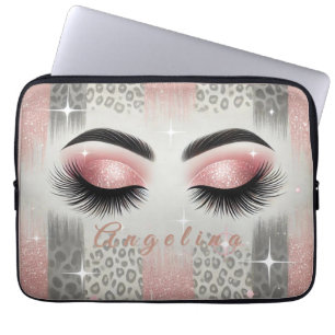 Capa Para Notebook Bolsa de laptop de Eyelashes Rosa Moderno