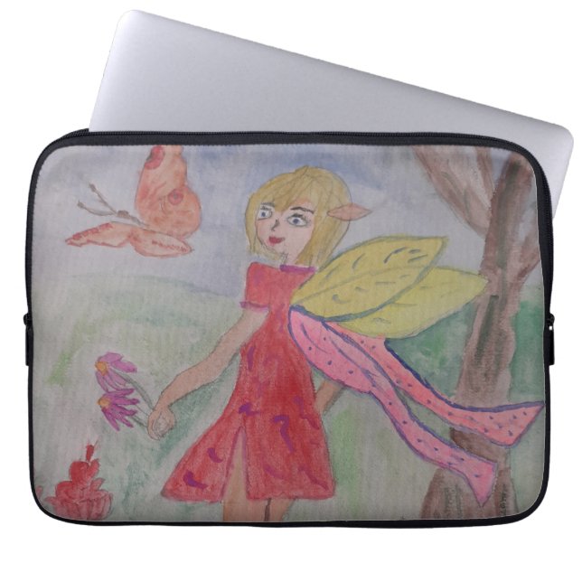 Capa Para Notebook Bolsa de laptop de fadas de borboletas (Frente)