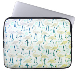 Capa Para Notebook Bolsa de laptop de flamingo, rosa-branca