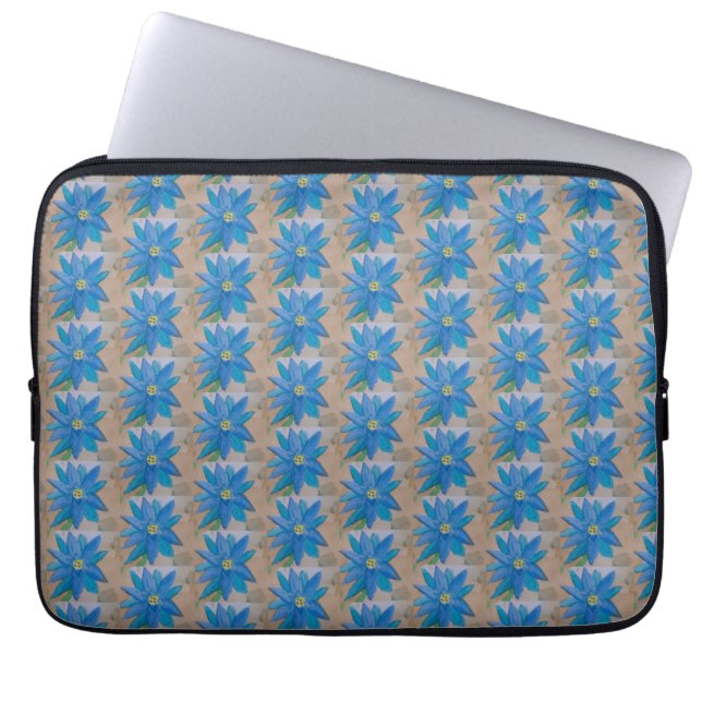 Capa Para Notebook Bolsa de laptop de Flor Azul (Frente)
