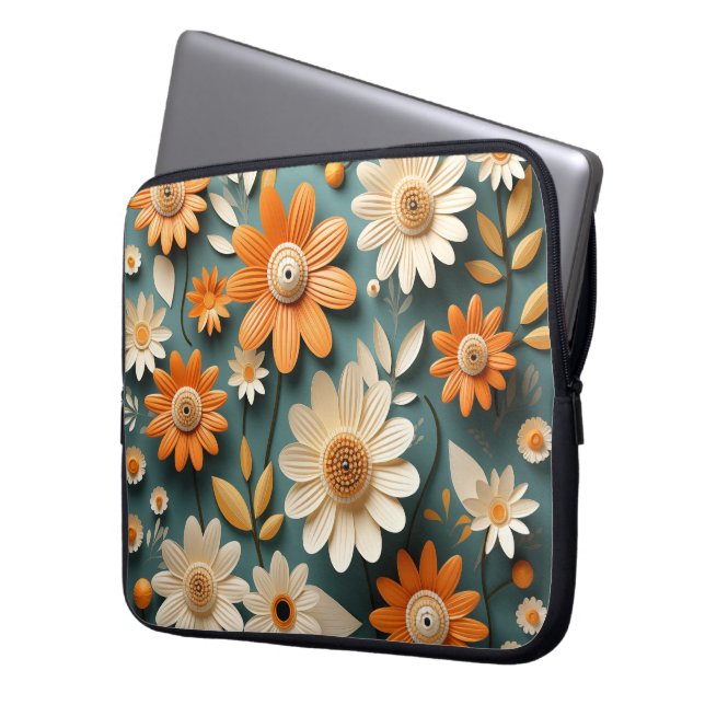 Capa Para Notebook Bolsa de laptop de flores (Frente Esquerda)