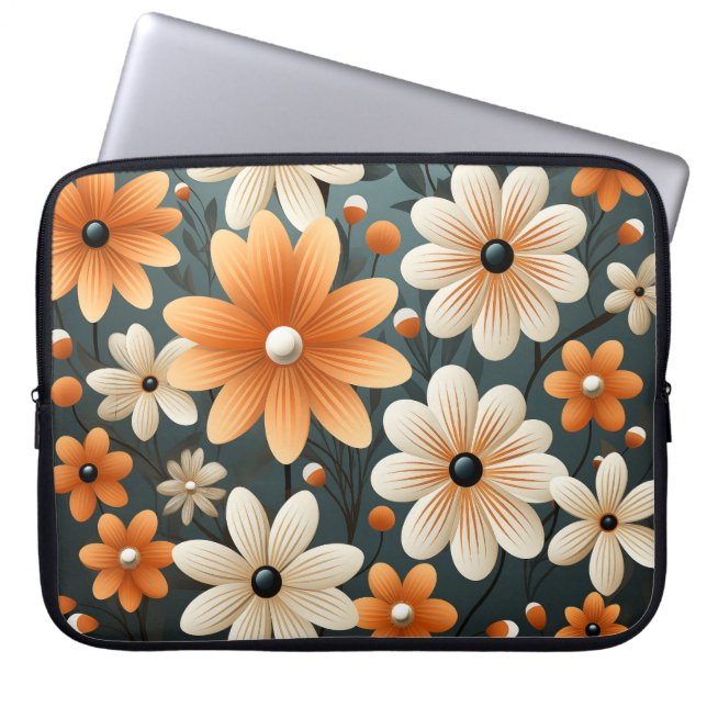 Capa Para Notebook Bolsa de laptop de flores (Frente)