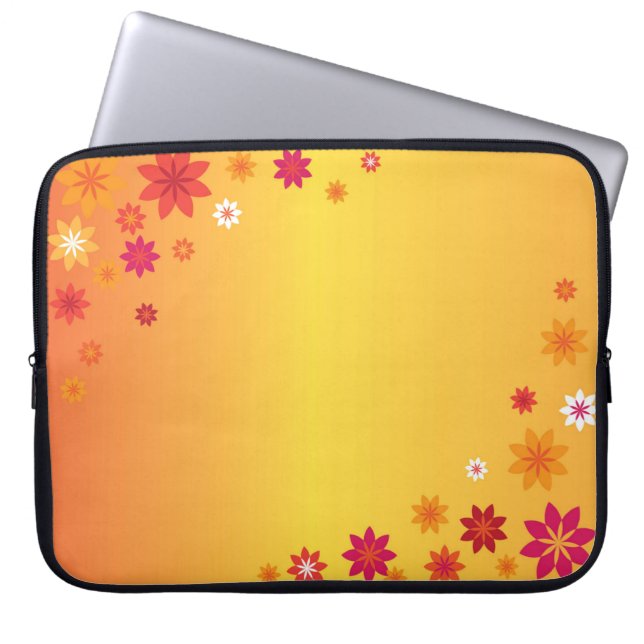 Capa Para Notebook Bolsa de laptop de Flores Laranja (Frente)
