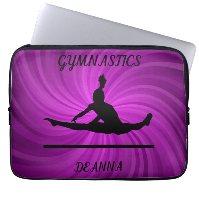 Capa Para Notebook Bolsa de laptop de ginástica com nome personalizad (Frente)