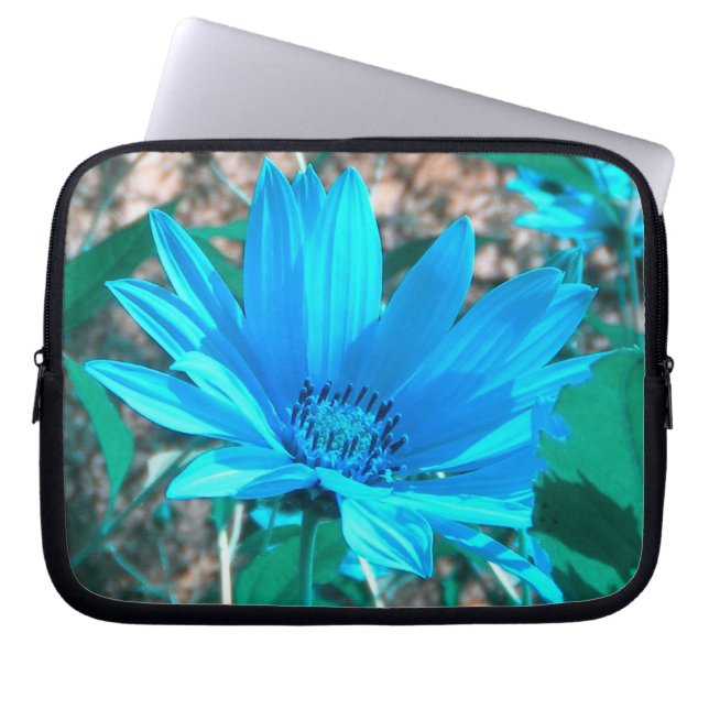 Capa Para Notebook Bolsa de laptop de girassol azul (Frente)