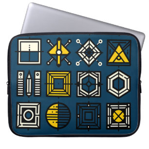 Capa Para Notebook Bolsa de laptop de Grelha de Ícones Geométricos