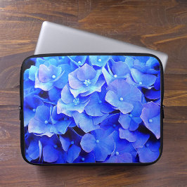 Capa Para Notebook Bolsa de laptop de Hydrangeas Azul Fresco